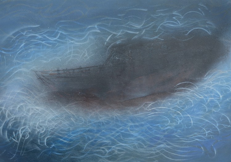 "Boat" 201440 x 60 cm enamel on paper